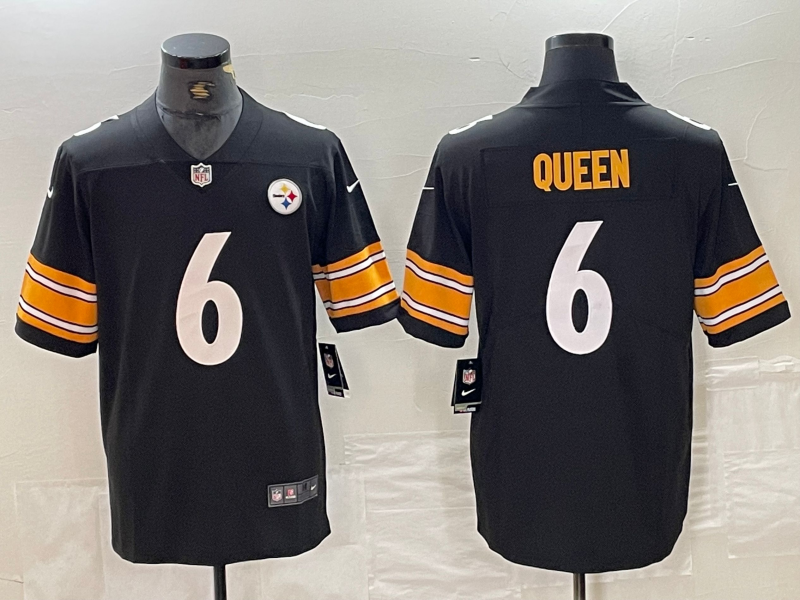 Men's Pittsburgh Steelers Patrick Queen #6 Black Jersey